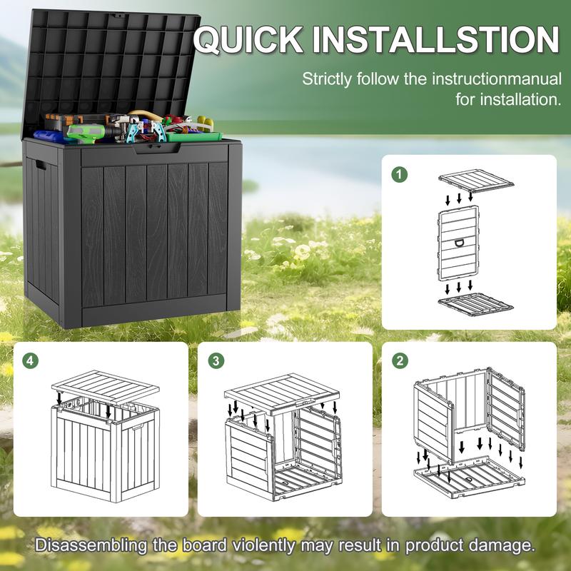 31-Gallon Outdoor Storage Box, Waterproof & UV-Resistant