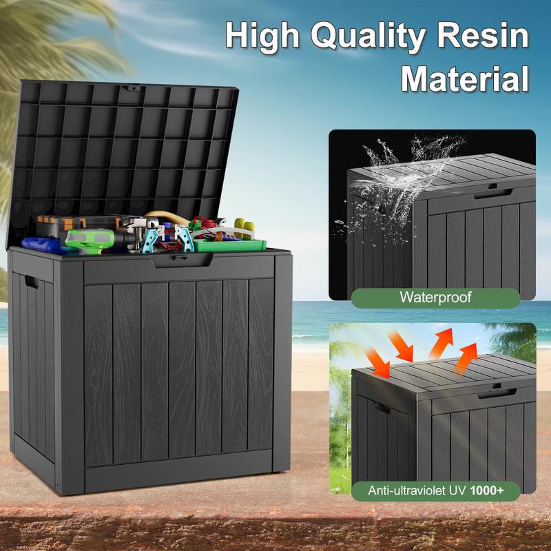 31-Gallon Outdoor Storage Box, Waterproof & UV-Resistant