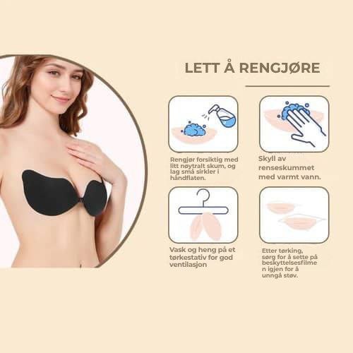 Sett med 2 selvklebende push-up-bh-er