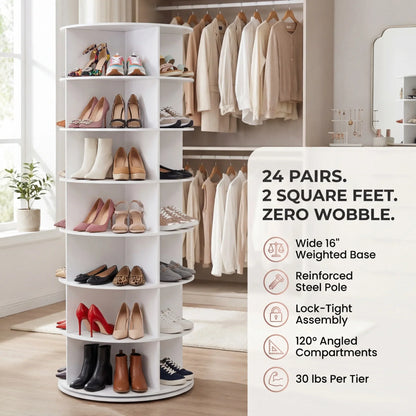 Lumen 360° Rotating Shoe Rack Tower